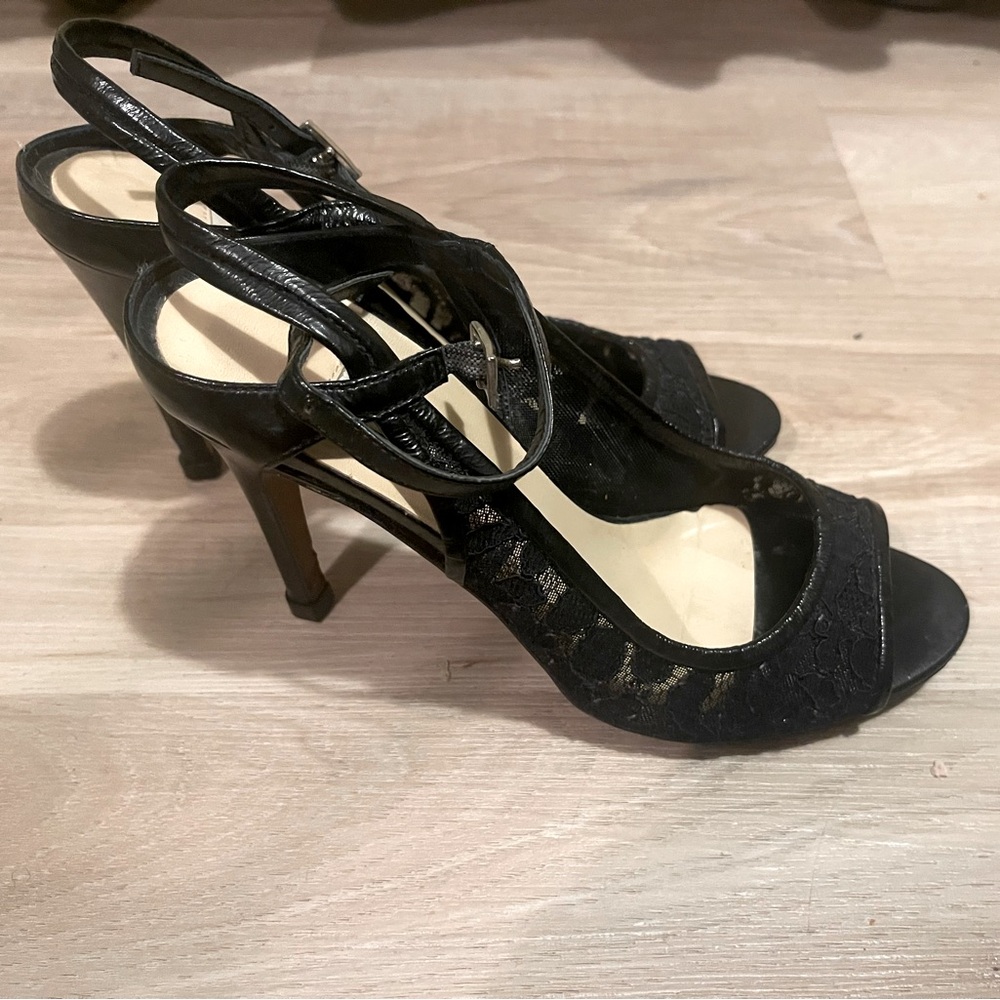 FURLA🖤 Leather Lace Heels Size 36